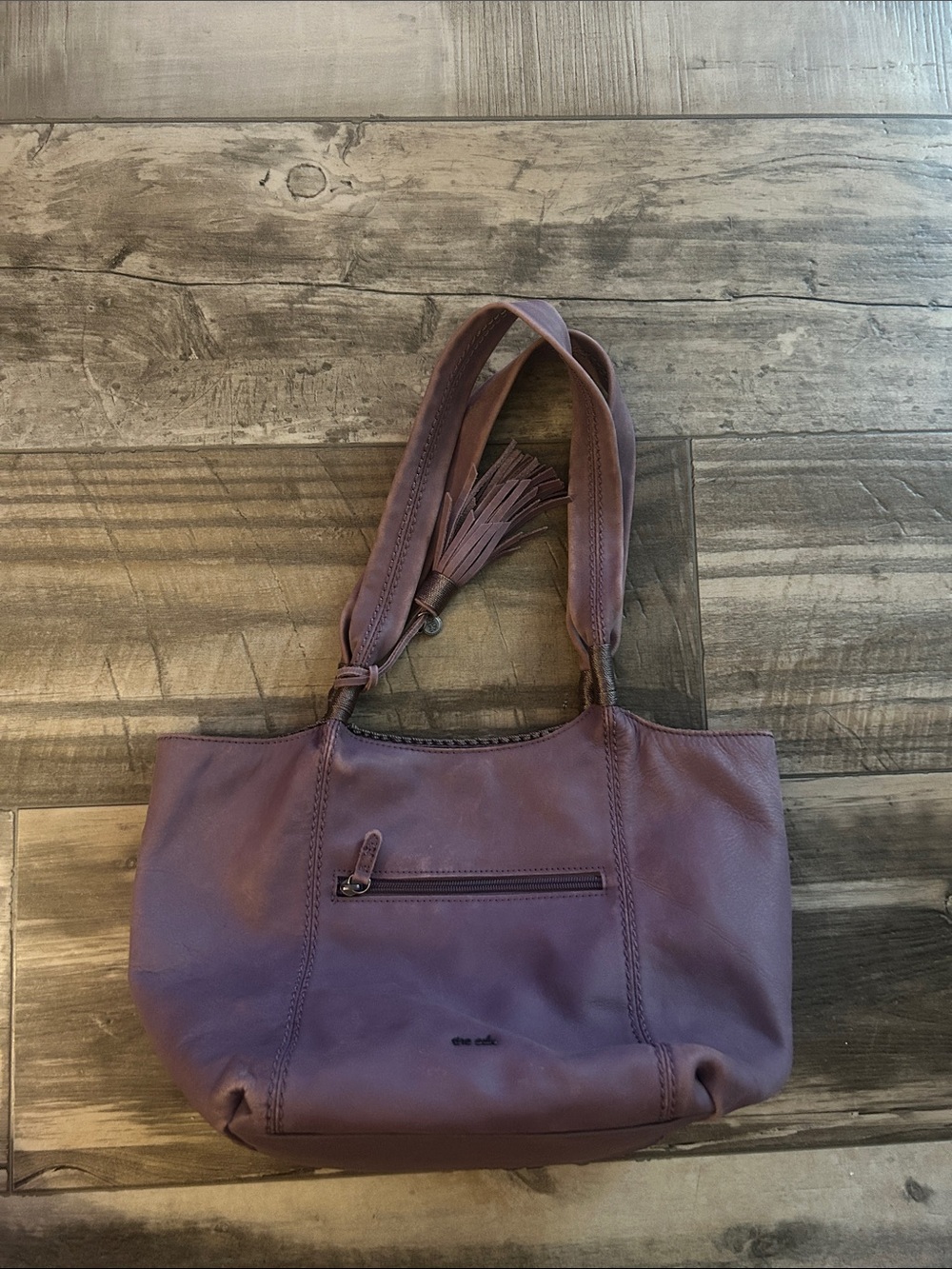 Rare the Sak Fernwood Leather Tote Bag Soft Purple Boho Shoulder Bag discontinue